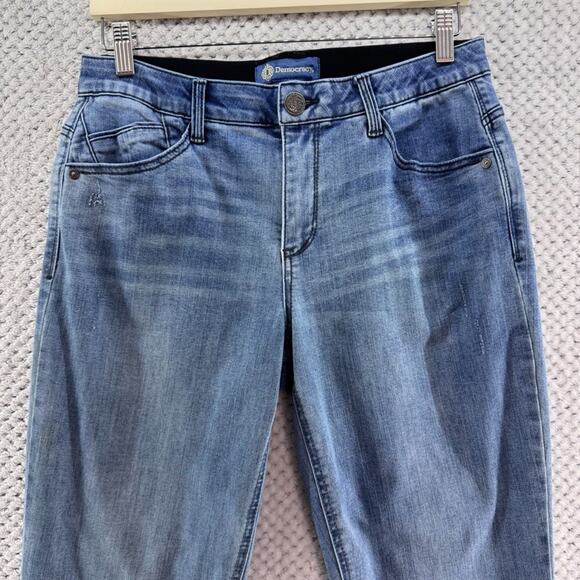 Democracy Jeans Womens 8 Blue Denim Medium Wash Absolution Mid Rise Straight - Picture 3 of 15